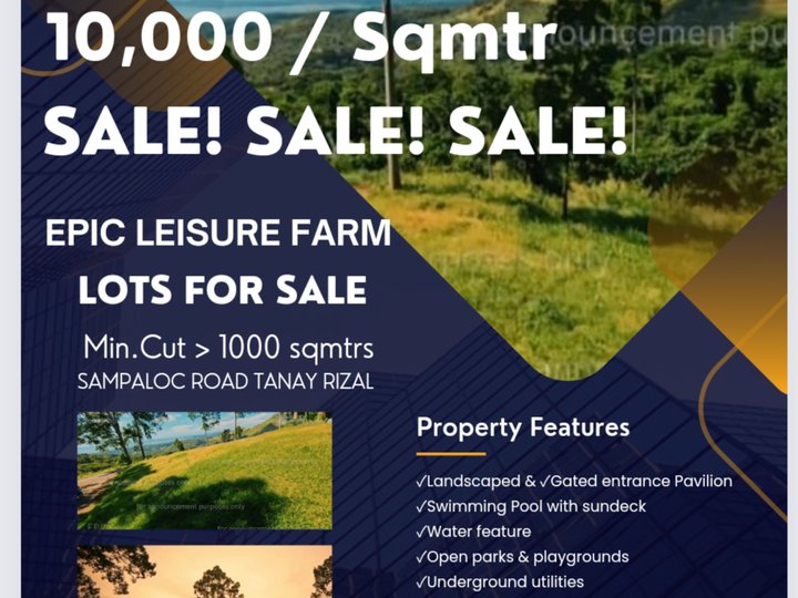 Residential Farm 1000 sqmtrs For Sale in Tanay Rizal