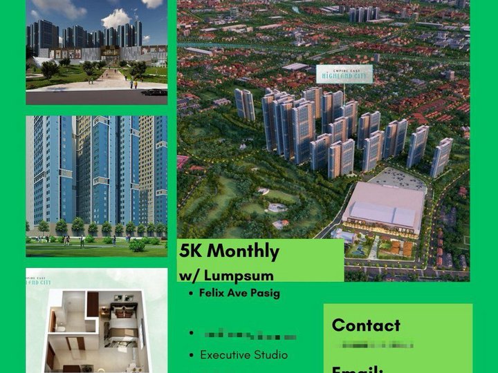 Studio Type Condo In Pasig NO Down Payment as Low as 5K Monthly