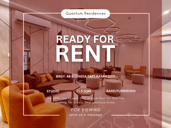 FOR RENT CONDO IN PASAY QUANTUM RESIDENCES FURNISHED