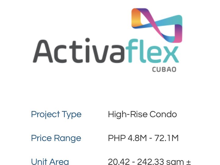 Active Flex Cubao is a mixed used development