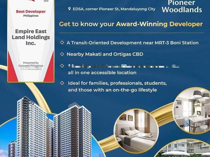 Brand New 50.32 sqm 2-Bedroom Rent to Own For Sale in Boni Mandaluyong near MRT3, Ortigas, Makati