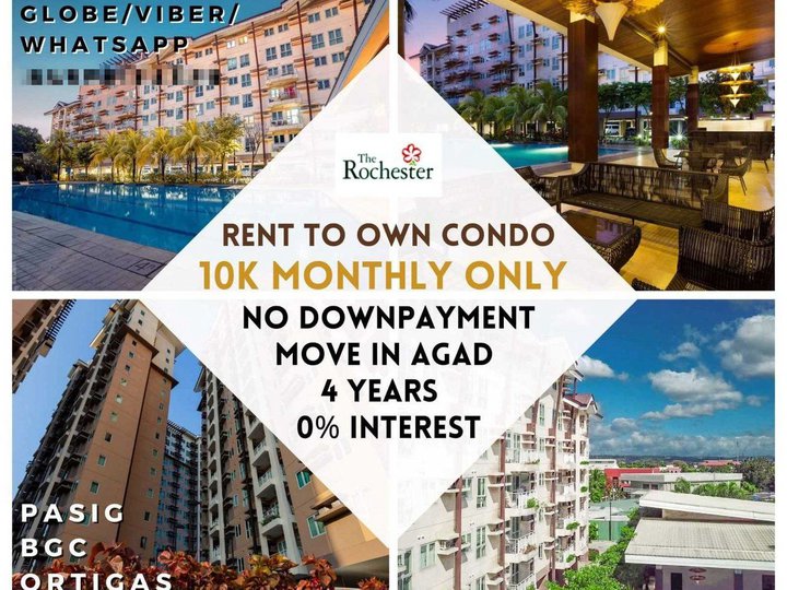 9K Monthly MOVEIN PASIG 1BR RENT TO OWN ROCHESTER 150k DP Ortigas BGC