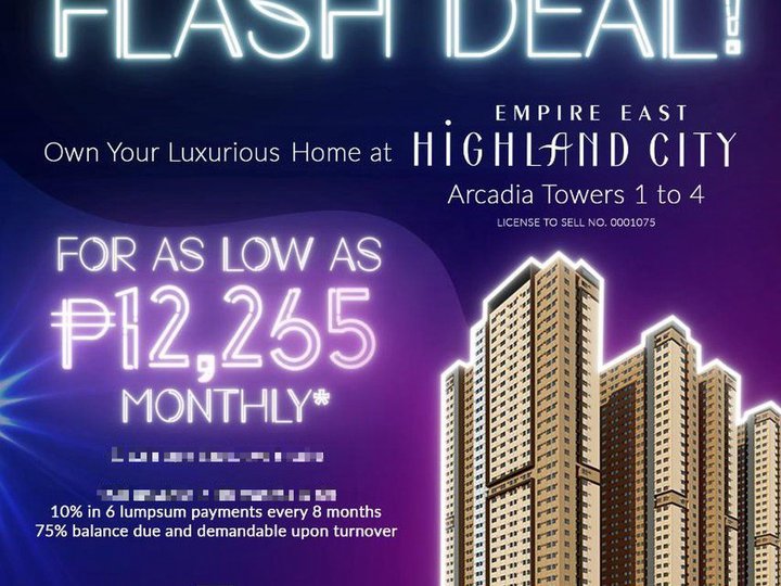 FLASH DEAL FOR AS LOW AS 12,265 FOR STUDIO