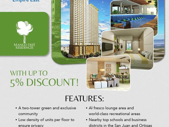 NO DOWNPAYMENT - HIGH RISE CONDO near Greenhills 60months to pay
