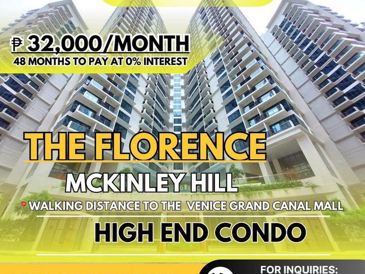 The Florence 1 Bedroom 45.80 sqm. Condo for sale in McKinley Hill Taguig