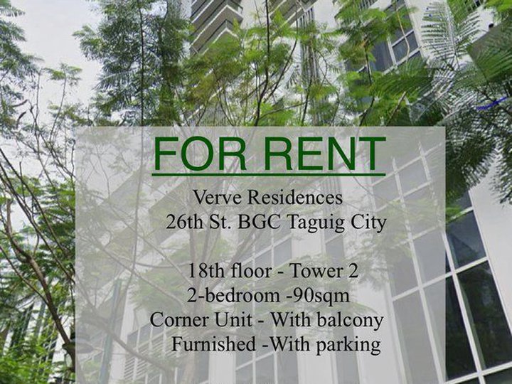 90.00 sqm 2-bedroom Residential Condo For Rent in BGC Taguig