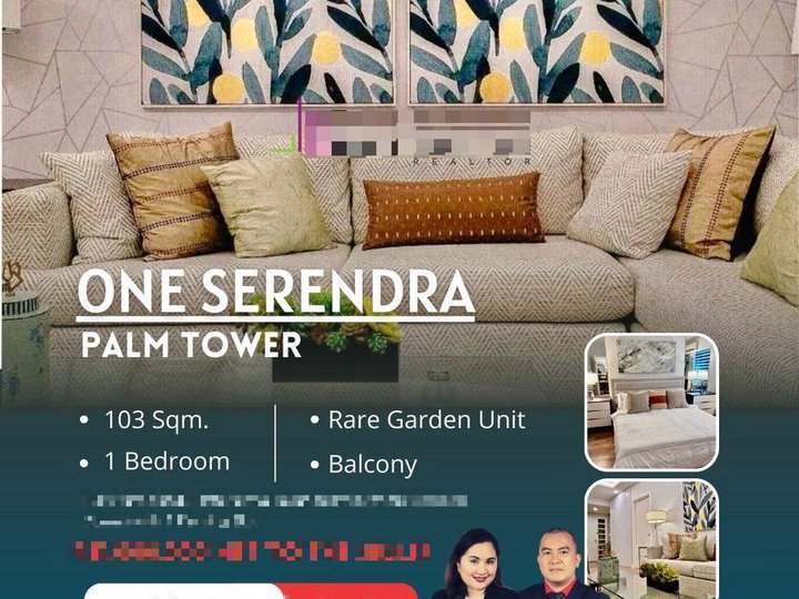 103.00 sqm 1-bedroom Rare Garden Unit For Sale at One Serendra