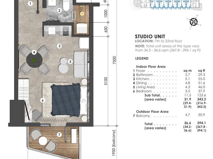 Landco Pacific Corporation - 36.60 sqm Studio Condotel For Sale in The Spinnaker by Club Laiya