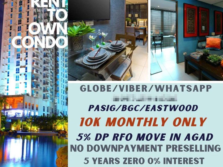 PET FRIENDLY AFFORDABLE 1BR 150k Condo RENT2OWN PASIG RFO EASTWOOD BGC