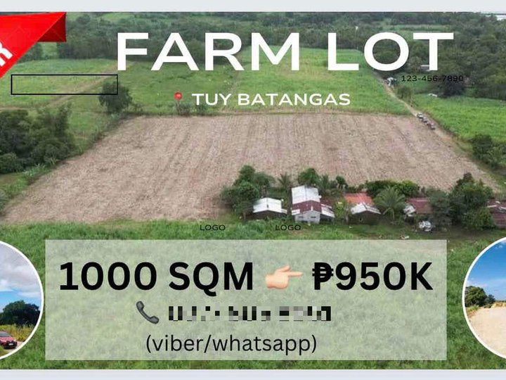 1,000 sqm Agricultural Farm For Sale in Tuy Batangas