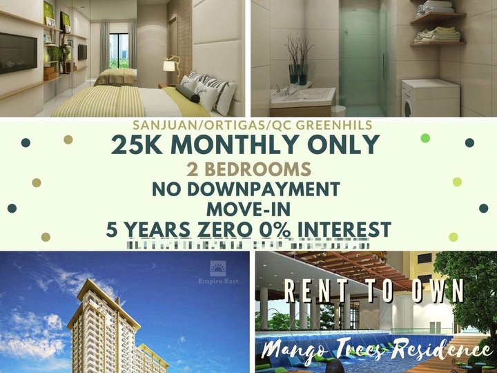 Lowest NO DP 20K Monthly 2BR RENT TO OWN QC SANJUAN MANGO TREE CONDO