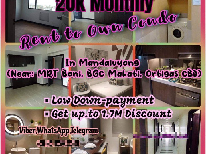 RFO Studio 1 bedroom 2BR Rent to Own Condo in Mandaluyong Pioneer Woodlands MRT Boni BGC Makati CBD