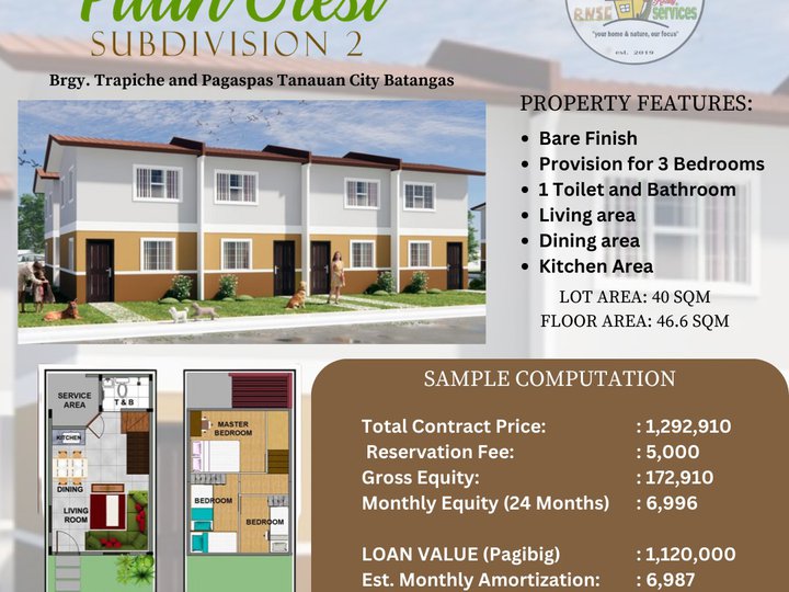 House and lot in Plain Crest Tanauan