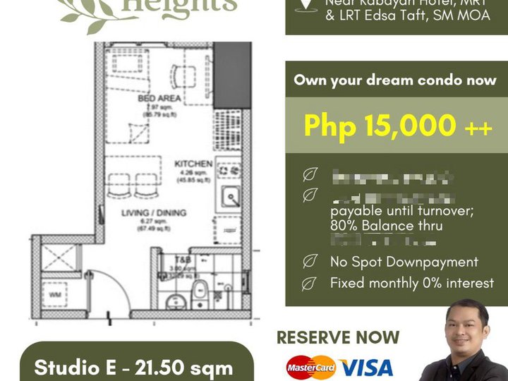 Annisa Heights 21.50sqm Residential Studio condo for sale in Pasay