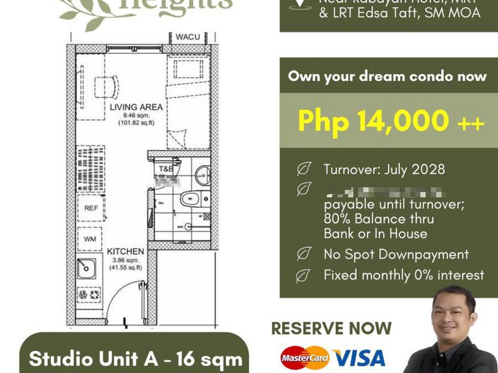 Anissa Heights Studio 17.00sqm Pre-selling condo for sale in Pasay City