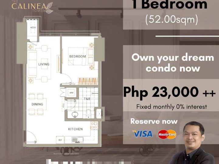 1 Bedroom 52.00sqm Residential condo for sale in Caloocan The Calinea Tower