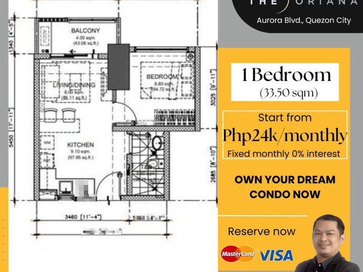 33.50sqm Residential 1 Bedroom Pre-selling condo for sale in Quezon City