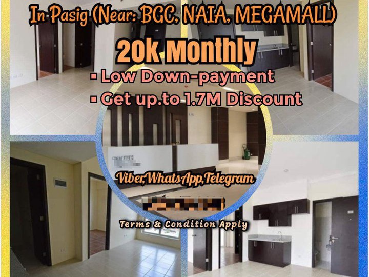 For Sale 1Bedroom 2BR 3BR with Balcony Rent to Own Condo near NAIA BGC Makati Ortigas CBD C5 Megamal