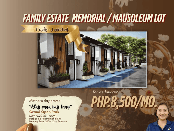 PHP.8,500/Monthly for Newly-launched Mausoleum / Mosoleo Lots in Paraiso ng Pagmamahal Memorial Park