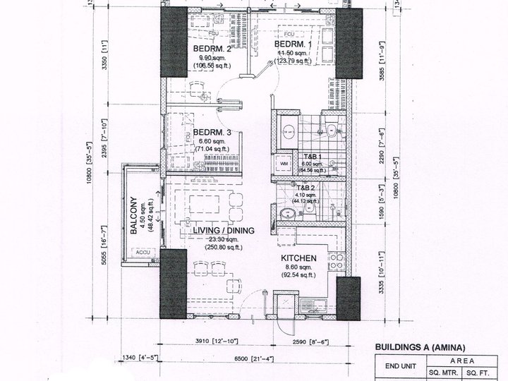 3-BR CONDO UNIT 83 SQM FACING AMENITIES-ATRIUM FLOOR IN PASIG CITY