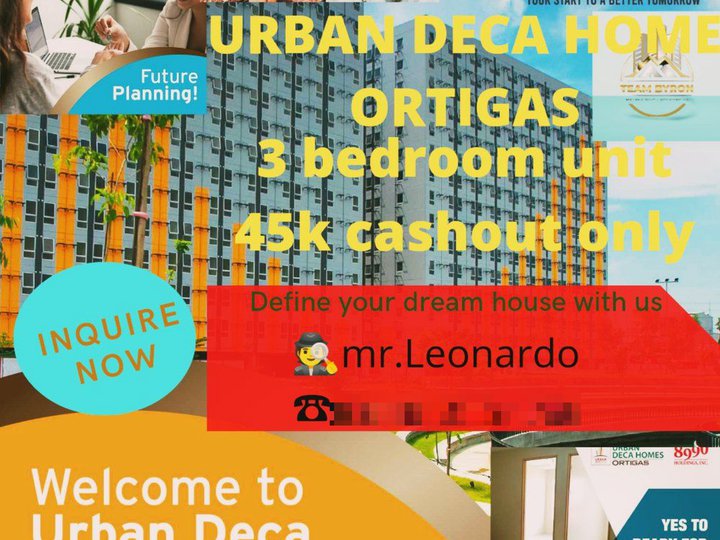 RFO units 42.07 sqm 3-bedroom Condo For Sale in Ortigas Pasig