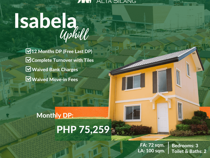 House and Lot Near Tagaytay 3-bedrooms (Isabela Uphill)