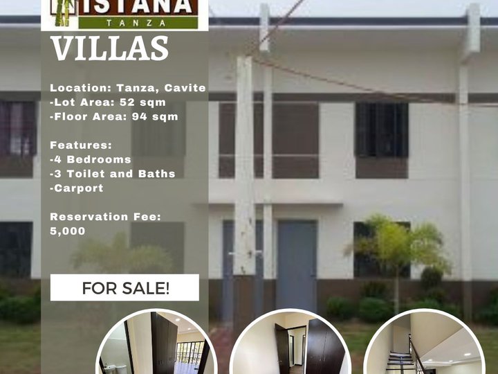 4BR 3-storey Istana Townhouse For Sale in Tanza Cavite