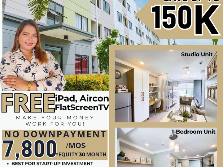 Exclusive Promo for Studio Unit 50K Discount & 1BR Unit 75K Discount. For sale thru PAG IBIG & BANK.