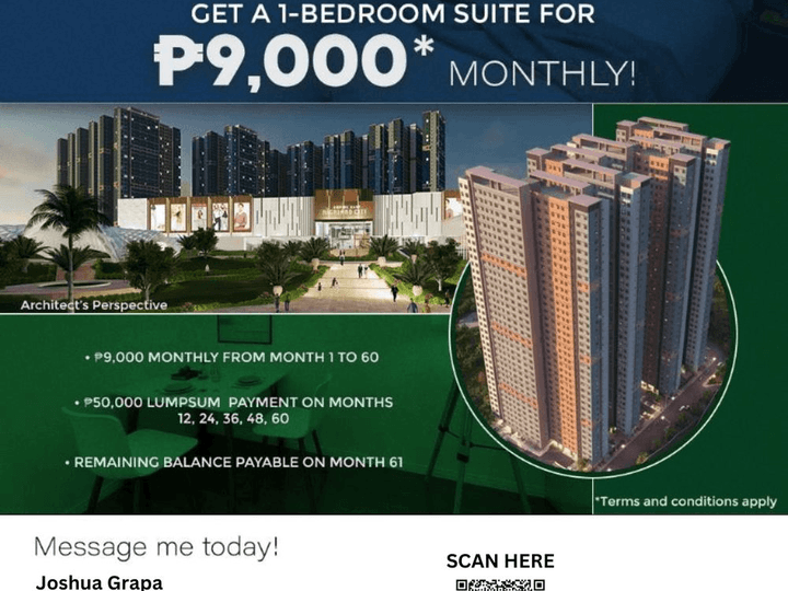 10% Discounted 29.38 sqm 1-Bedroom Condo Rent-to-Own in Pasig-Cainta