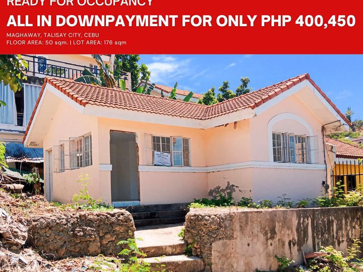 176sqm Lot + Bungalow in Talisay City (With Tiles & clay roof tiles)