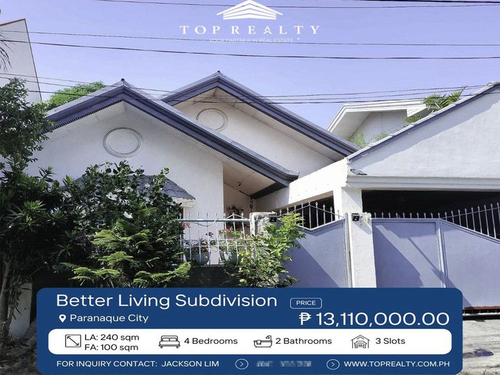 House and Lot for Sale in Better Living, Paranaque City