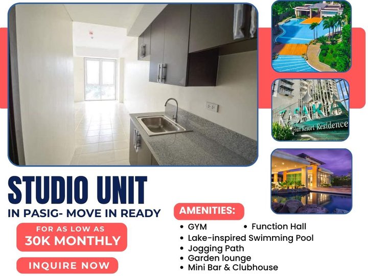 Ready For Occupancy Studio Rent-to-Own Condo Near Ortigas Kasara Urban Resort Residences Pasig