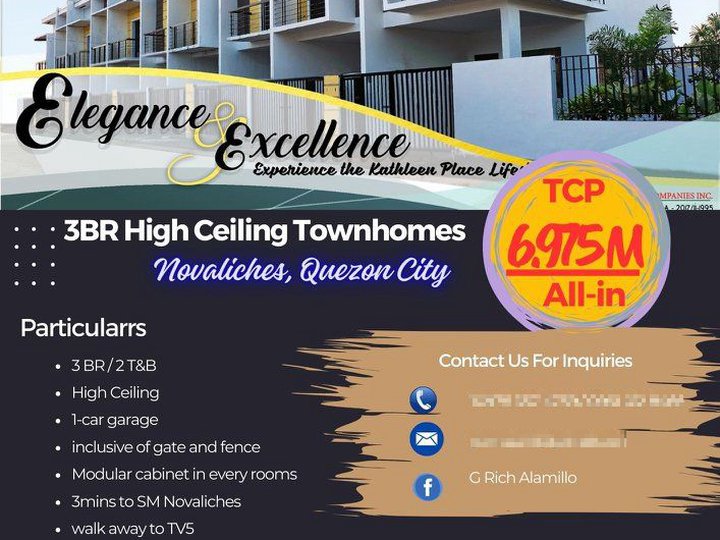 3BR High Ceiling Townhomes in Novaliches Quezon City