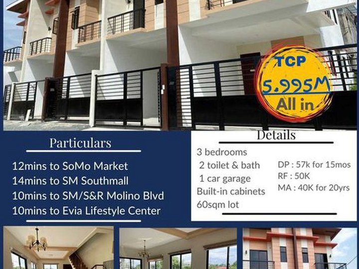 3BR High Ceiling Townhouses in Bacoor CIty