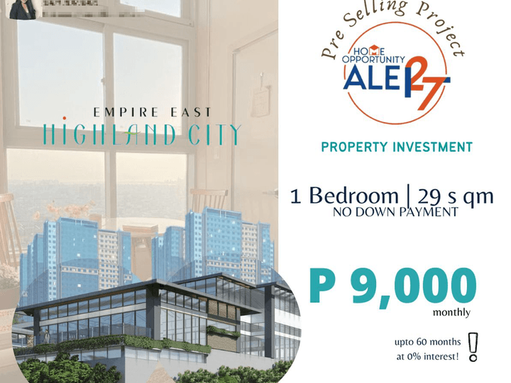 No Down Payment 9K monthly payable for 5 yrs at 0% Interest 1-BR 30sqm