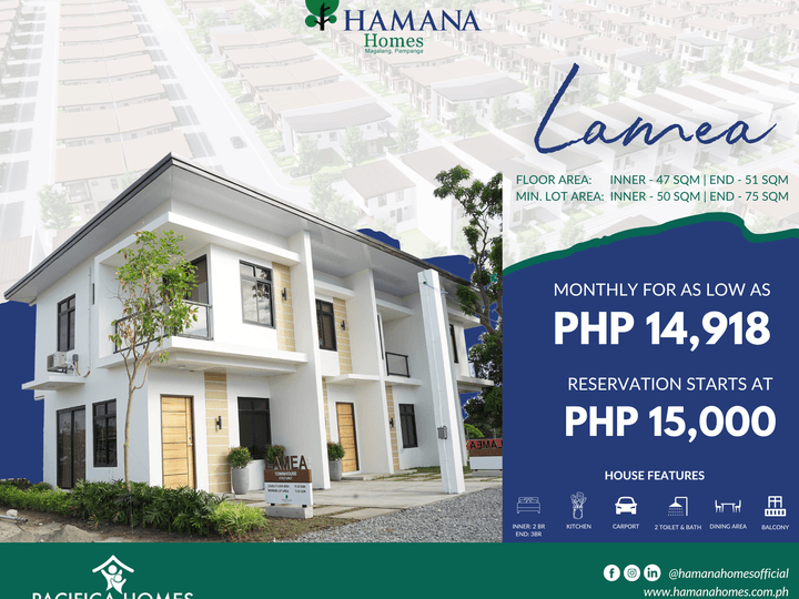 HAMANA HOMES- Townhouse /Duplex / Single Attached, Magalang Pampanga