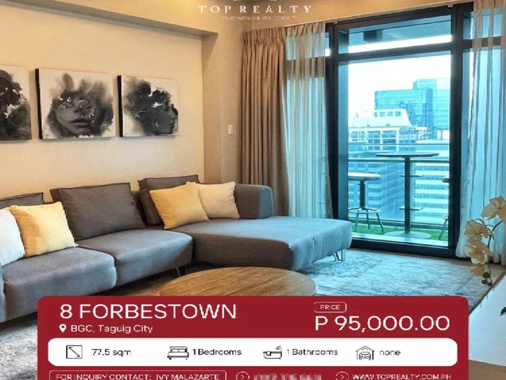 77.50 sqm 1-bedroom Condo For Rent  in 8 Forbestown Centre, Taguig