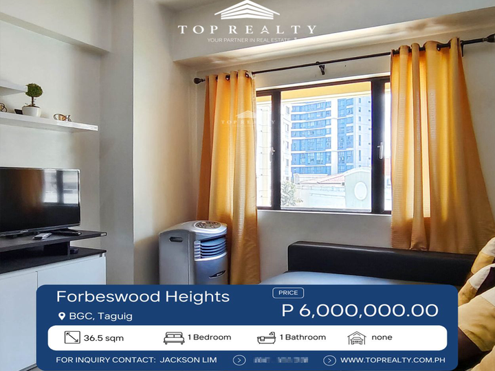 For Sale:1BR 1 Bedroom Condo at Forbeswood Heights, BGC, Taguig City