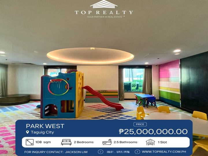 Condo 2Bedroooms 2BR for Sale in Uptown Bonifacio, Taguig at Park West