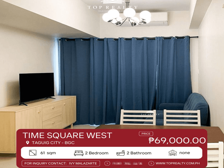 For Rent:Condo in Time Square West 2 Bedroom 2BR in BGC Taguig