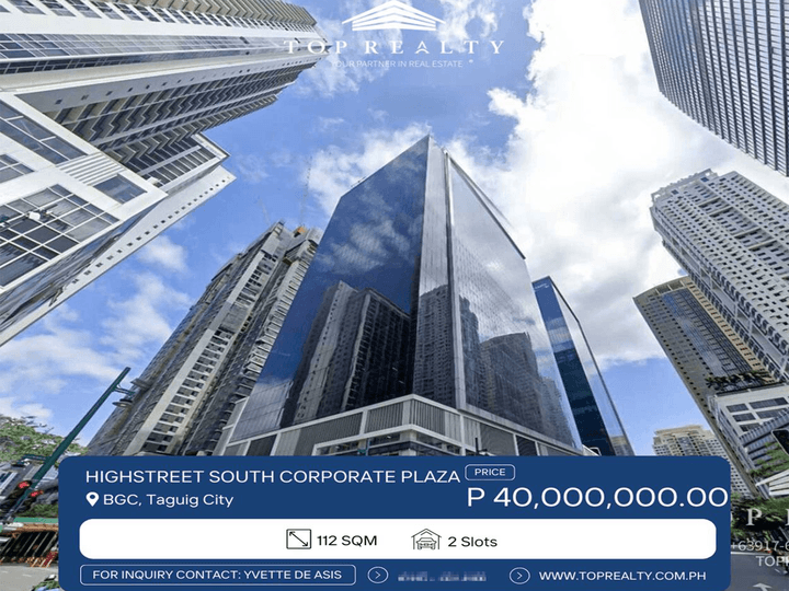 Office Space for sale in Highstreet South Corporate Plaza, BGC, Taguig