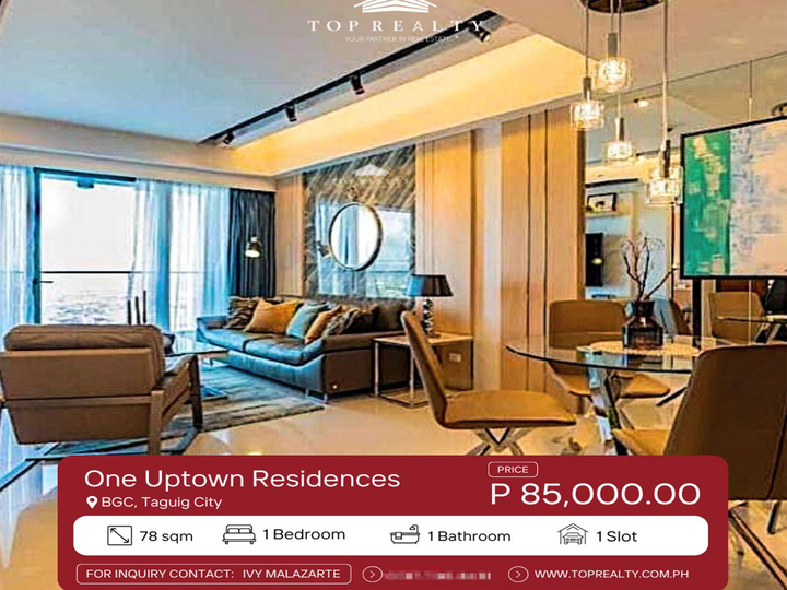 Condo for Rent in BGC Taguig. 1 Bedroom Condo in One Uptown Residences
