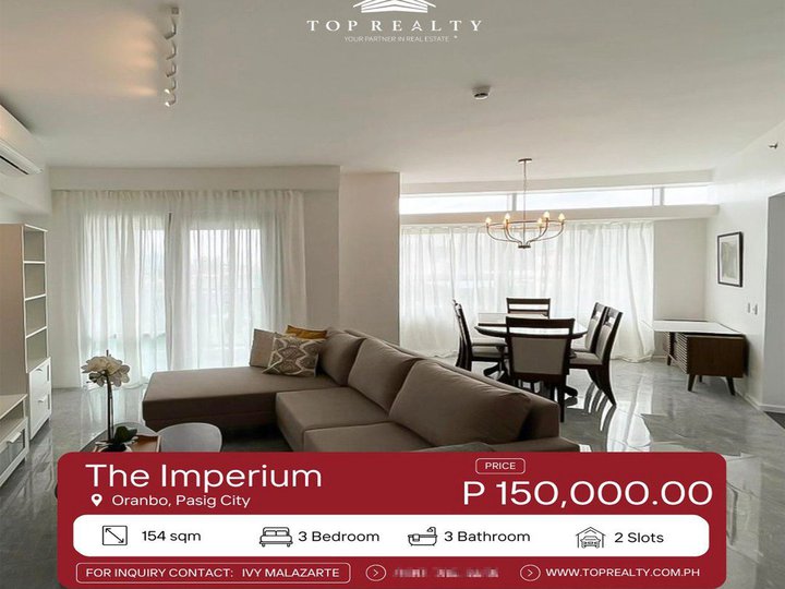 For Lease, 3BR Condo Unit in The Imperium, Pasig City