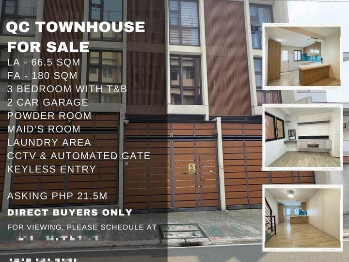 Pre-Owned 3-bedroom Townhouse For Sale in Quezon City