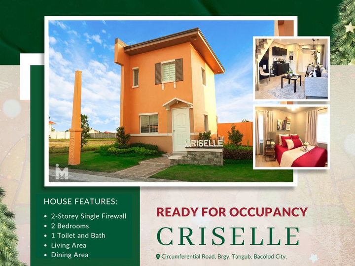 Camella Bacolod South Criselle 2-BR RFO House and Lot For Sale