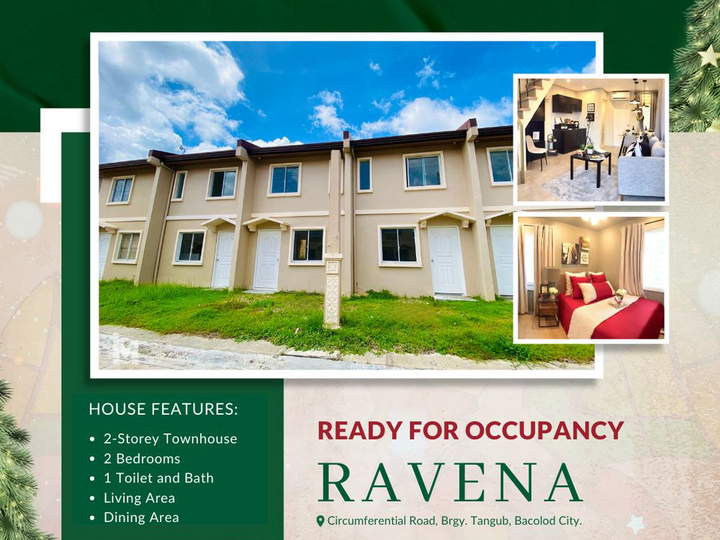 Camella Bacolod South Ravena Townhouse RFO 2-BR House and Lot for Sale