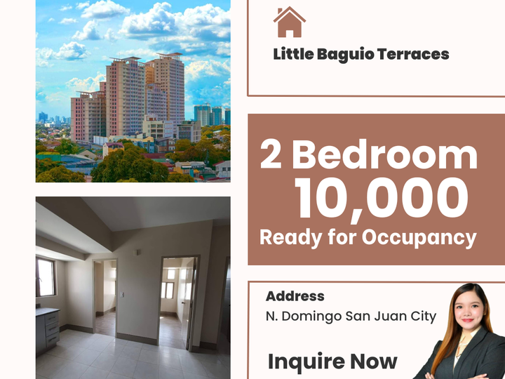 Ready For Occupancy Rent to Own Condo 2 bedroom 10 Monthly San Juan