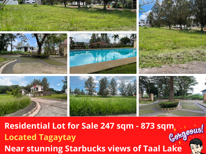 Tagaytay Residential Lot for Sale 247 sqm - 873 sqm Near stunning Starbucks views of Taal Lake