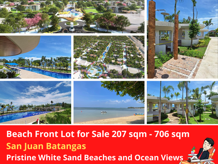 San Juan Batangas Beach Front Lot for Sale 207 sqm - 706 sqm Pristine White Sand Beaches