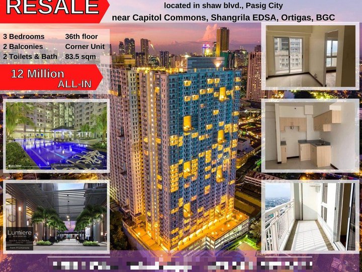 RFO 3 BEDROOMS CONDO UNIT LOWER THAN MARKET VALUE IN PASIG